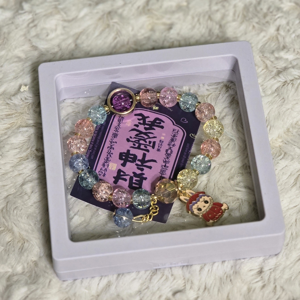 NWT Colorful Kids/Womens Stretch Beaded Bracelet with FASHION Labubu‎ Charm